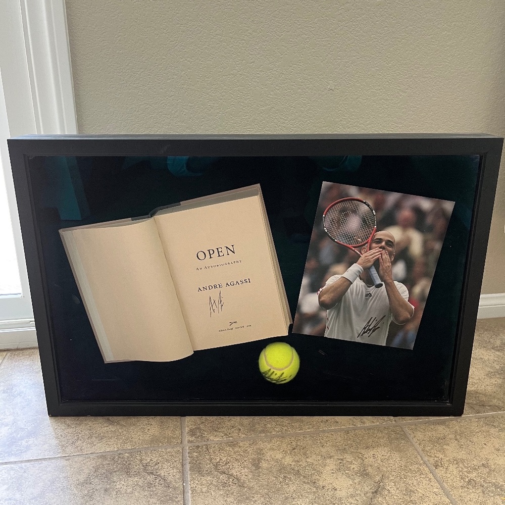Andre Agassi Autographed Shadow Box Set